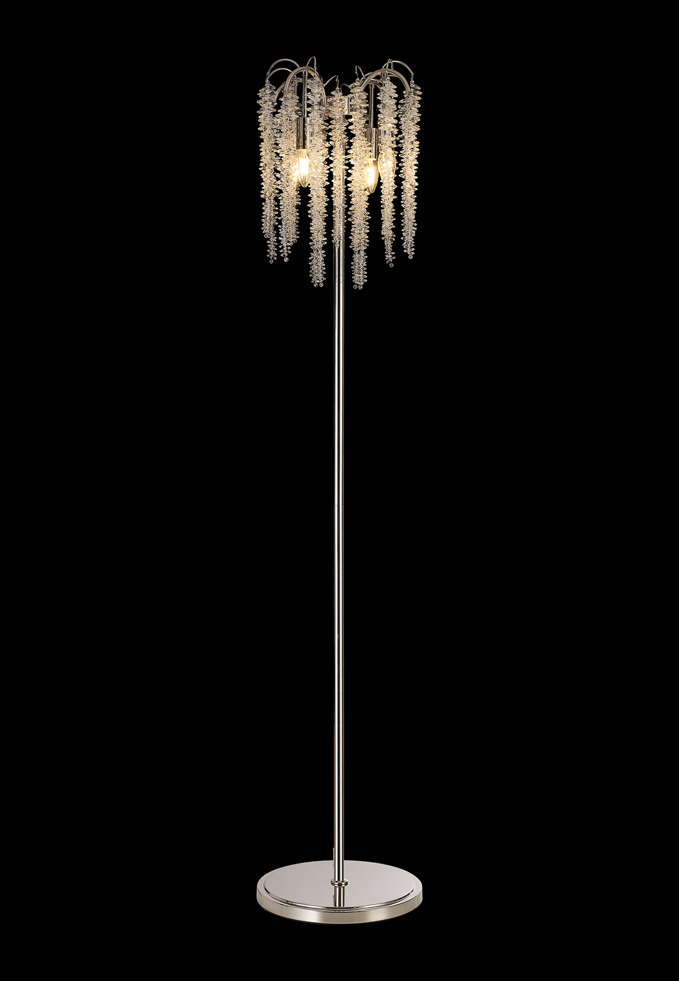 Wisteria Polished Nickel Crystal Floor Lamps Diyas Designer Floor Lamps 